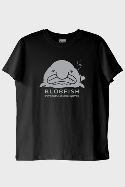 Generic Brand It Me Printed Blobfish Design Black T-Shirt (XL / Black)