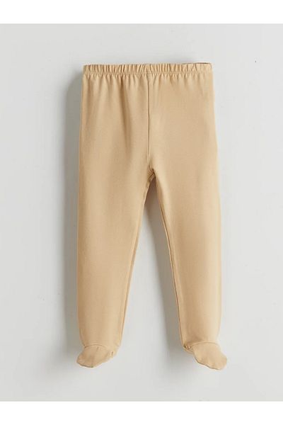 LC Waikiki Lcw Eco Beige Baby Girl Socks Pajama Bottom with Elastic Waist