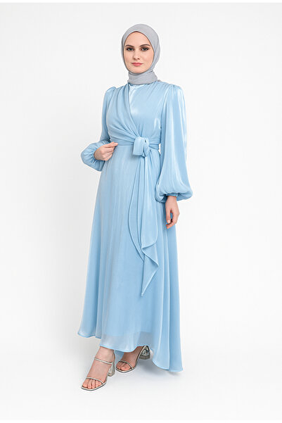 BestShopping فستان سهرة حجاب برباط الخصر