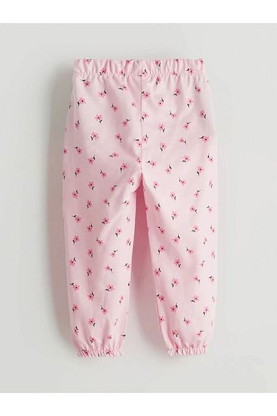 LC Waikiki Lcw Eco Pink Elastic Waist Floral Girls' Sleepwear Bottom