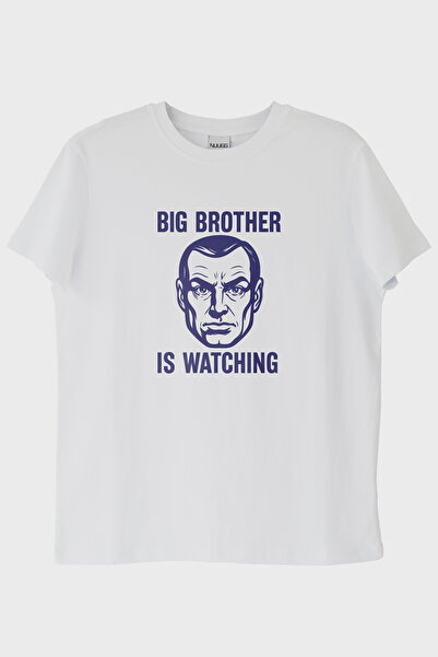 Generic Brand Big Brother Is Watching Printed Dystopian White T-Shirt