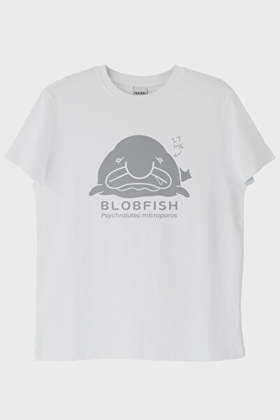 Generic Brand It Me Printed Blobfish Design White T-Shirt (L / White)
