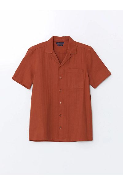 LC Waikiki Regular Fit Short Sleeve Linen Blended Men's Shirt