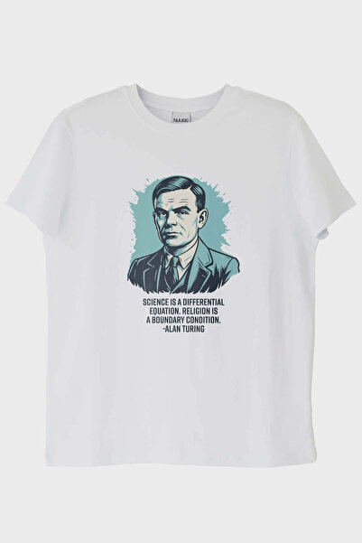 NUUGG Science Is a Differential Equation Alan Turing Printed White T-Shirt
