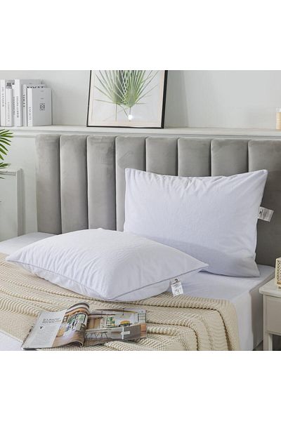 KBOX 2-piece soft, washable pillow protector covers protect your pillow from liquids and moisture