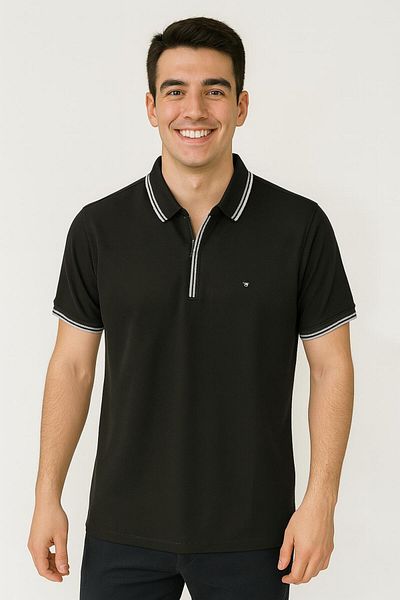 CLASSİCS MEN Zamur Men Slim Fit Men's Short Sleeve Polo Neck Tshirt - 7354
