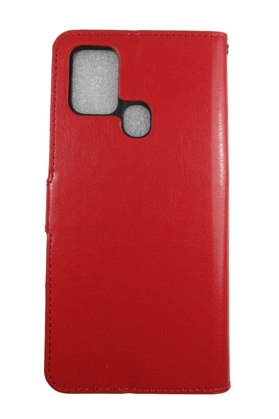 OEM Husă compatibilă cu Samsung Galaxy A21s, toc, imitație de piele, roșie