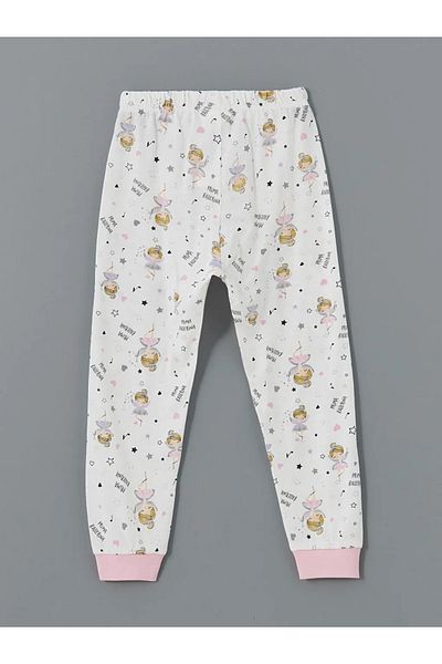 LC Waikiki Lcw Kids White Elastic Waist Girls' Pajama Bottoms