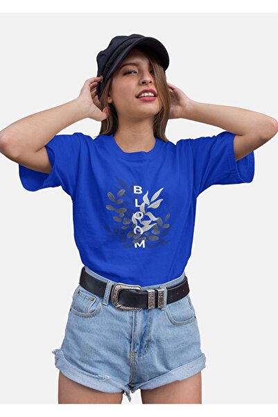 ArtYus تي شيرت نسائي بأكمام قصيرة وطبعة BLO TRANSFER ورقبة دائرية