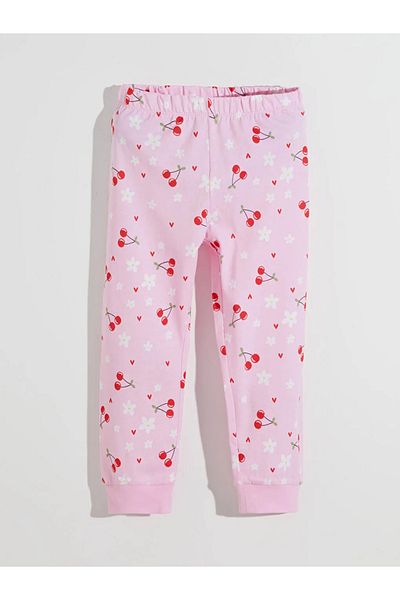 LC Waikiki Lcw Kids Pink Cherry Printed Girls' Pajama Bottom