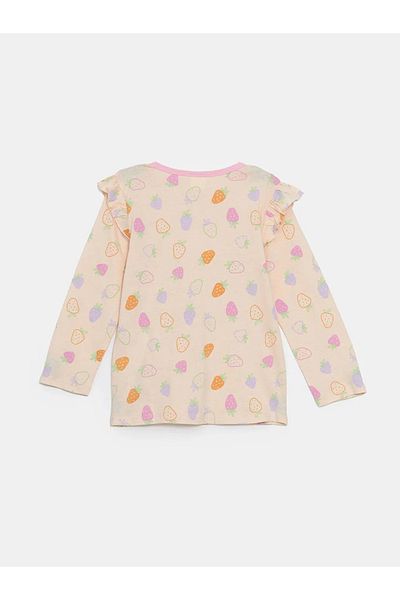 LC Waikiki Lcw kids ecru bicycle collar girl's pajama top