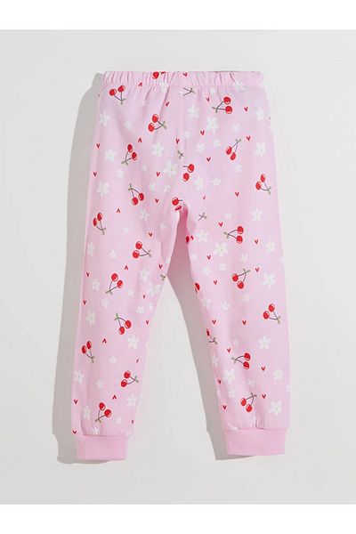 LC Waikiki Lcw Kids Pink Cherry Printed Girls' Pajama Bottom