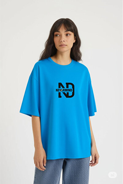 NEVERMIND oversized Γυναικείο μπλουζάκι | Τ-shirt Unisex με φαρδύ κορδόνι με τύπωμα από την NEVERMIND