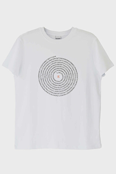 Generic Brand Π Pi Printed Math-Themed White T-Shirt