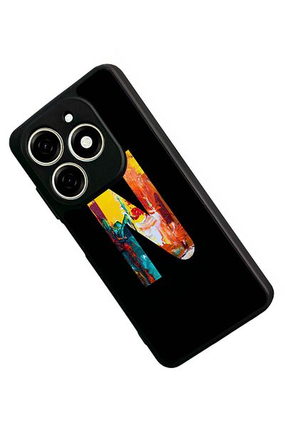 TECNO حافظة Spark 20C متوافقة مع اللون الأسود غير اللامع - سيليكون ناعم، واقي، غطاء ممتص للصدمات