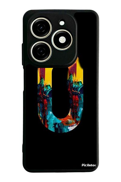 TECNO حافظة Spark 20 Matte Black المتوافقة - سيليكون ناعم، واقي، غطاء ممتص للصدمات