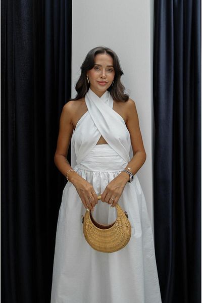 Havoş Ecru Criss Halter Dress