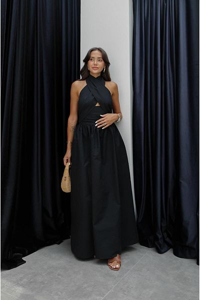Havoş Black Criss Halter Dress