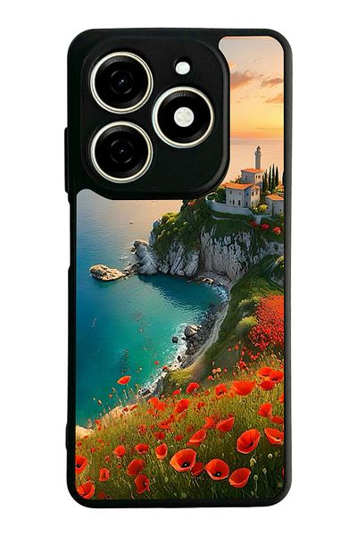 TECNO حافظة Spark 20C متوافقة مع اللون الأسود غير اللامع - سيليكون ناعم، واقي، غطاء ممتص للصدمات