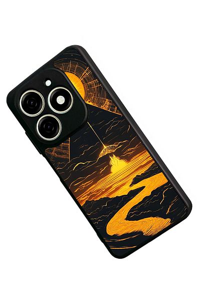 TECNO حافظة Spark 20 Matte Black المتوافقة - سيليكون ناعم، واقي، غطاء ممتص للصدمات