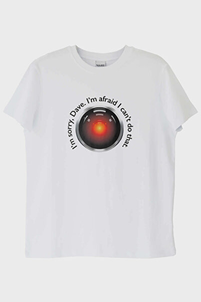 Generic Brand I&I # 039;m Sorry Dave Sci-Fi Themed Printed White T-Shirt