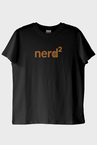 NUUGG Nerd² Atom Symbol Printed Black T-Shirt (XS / Black)