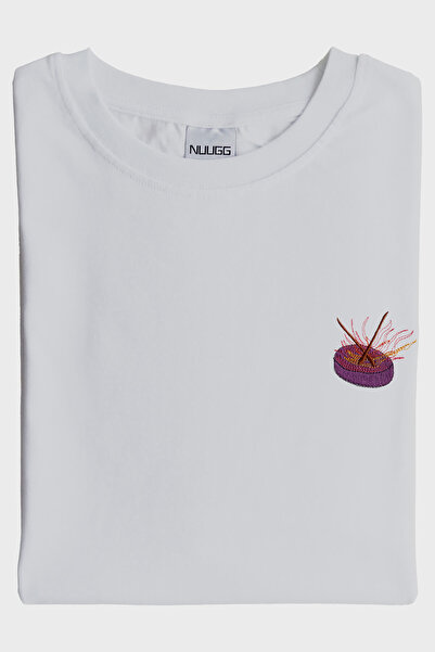 NUUGG تي شيرت موسيقى الطبل الأرجواني (XL / أبيض)