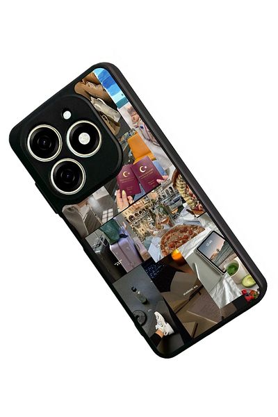 TECNO حافظة Spark 20C متوافقة مع اللون الأسود غير اللامع - سيليكون ناعم، واقي، غطاء ممتص للصدمات