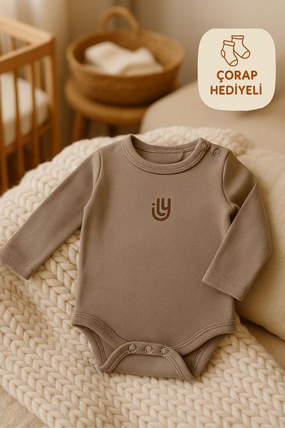 Babily 100% Cotton Baby Long Sleeve Snap Fastener Unisex Bodysuit Newborn and Children