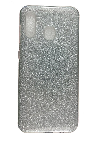 OEM Carcasă compatibilă cu Samsung Galaxy A40, silicon cu sclipici, argintie