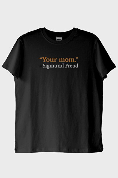 Generic Brand Your Mom Mizahi Printed Black T-Shirt