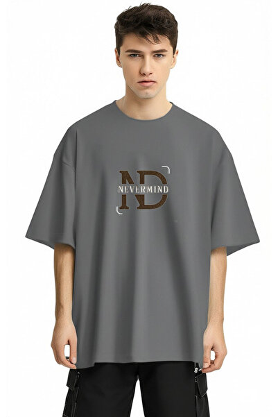 NEVERMIND cu imprimeu supradimensionat Tricou |   Îmbrăcăminte de stradă pentru bărbați tricou