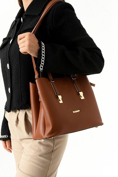POLO CLUB Women's Soft Leather Long Strap 4 Compartment Simple and Stylish Hand and Shoulder Bag (24X21 cm)