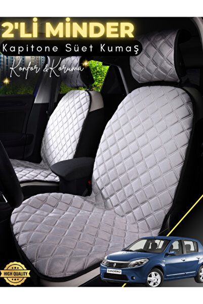 stiloto وسادة مقعد سيارة من جلد الغزال مكونة من قطعتين متوافقة مع Dacia Sande...