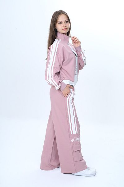 Asortik Kids Σετ αθλητική φόρμα για κορίτσια με 2 κλωστές με μισό φερμουάρ, γαρνιρισμένο αθλητικό σετ 100% βαμβακερή άνετη εφαρμογή