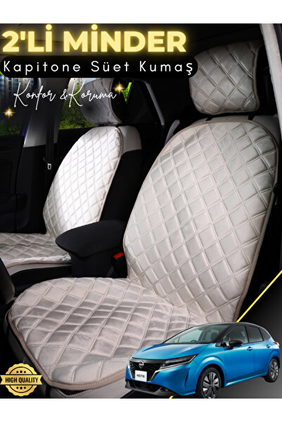 stiloto Nissan Note Compatible 2-Piece Suede Auto Seat Cushion |   Anti-Sweat...
