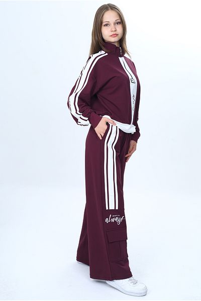 Asortix Girl's 2 Thread Half Zipper Garnished Tracksuit Set 100% Cotton Comfortable Fit-325