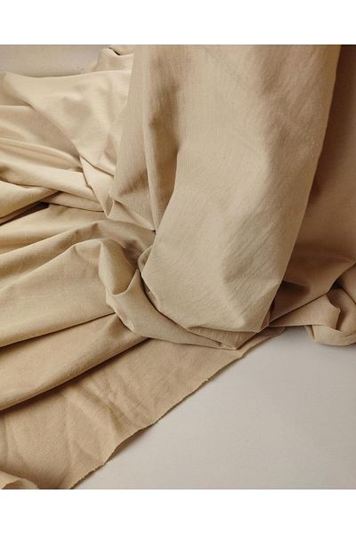 Kumaş Parça Single Jersey Combed Cotton in Cream Beige Color (Width 135 cm X Length 130 cm)