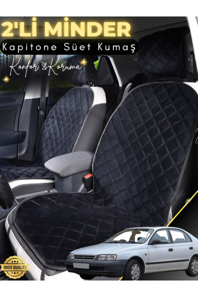 stiloto وسادة مقعد سيارة من جلد الغزال مكونة من قطعتين متوافقة مع تويوتا كاري...