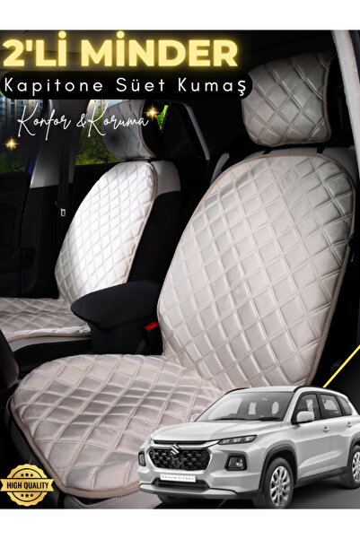 stiloto وسادة مقعد سيارة من جلد الغزال مكونة من قطعتين متوافقة مع سوزوكي فيتا...