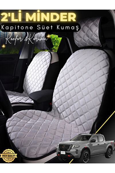 stiloto وسادة مقعد سيارة من جلد الغزال مكونة من قطعتين متوافقة مع نيسان نافار...