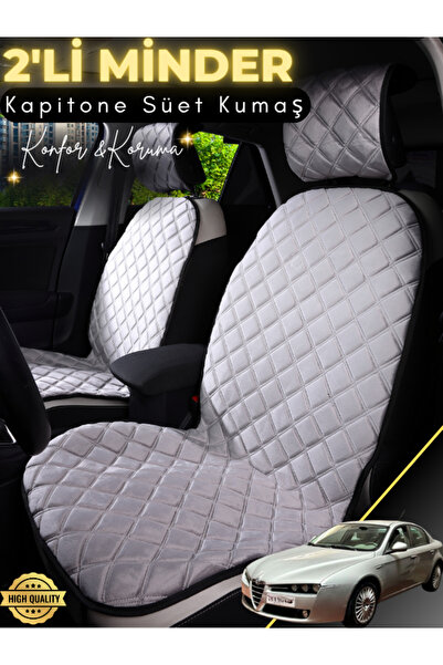 stiloto وسادة مقعد سيارة من جلد الغزال مكونة من قطعتين متوافقة مع ألفا روميو ...