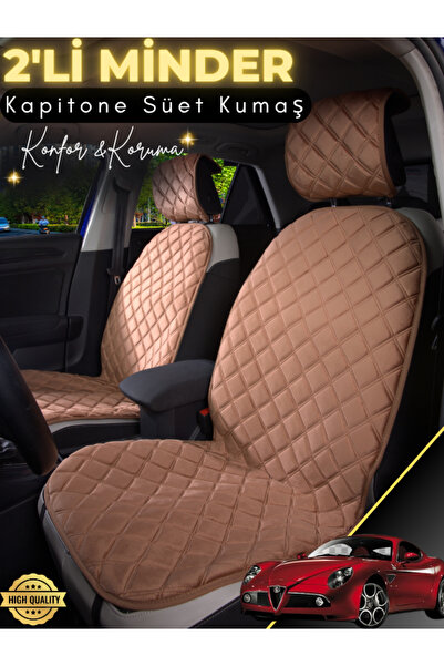 stiloto وسادة مقعد سيارة من جلد الغزال مكونة من قطعتين متوافقة مع ألفا روميو ...