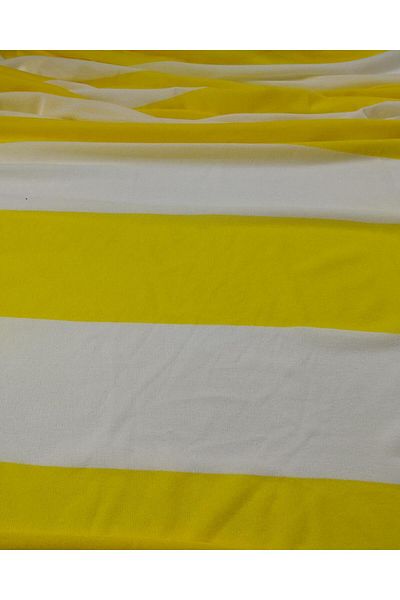 Kumaş Parça Yellow White Striped Jersey Width: 110
