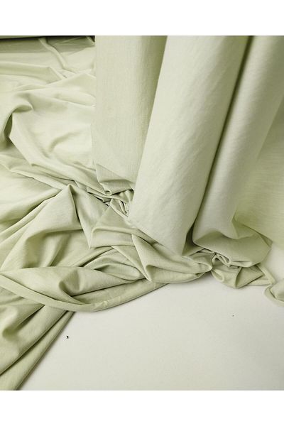 Kumaş Parça Thin Combed Cotton in Pale Green Color Width: 160