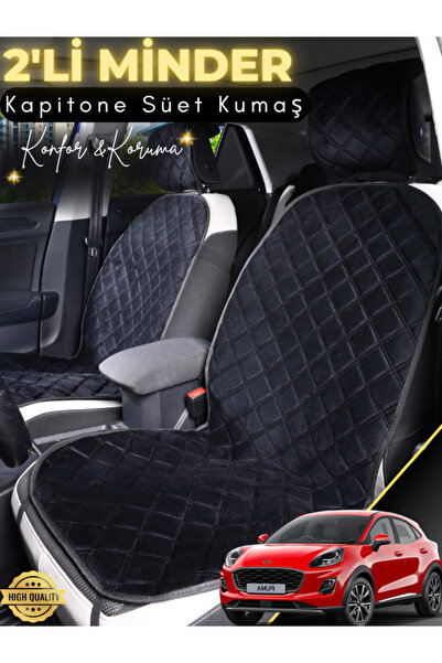 stiloto وسادة مقعد سيارة من جلد الغزال مكونة من قطعتين متوافقة مع سيارة Ford ...