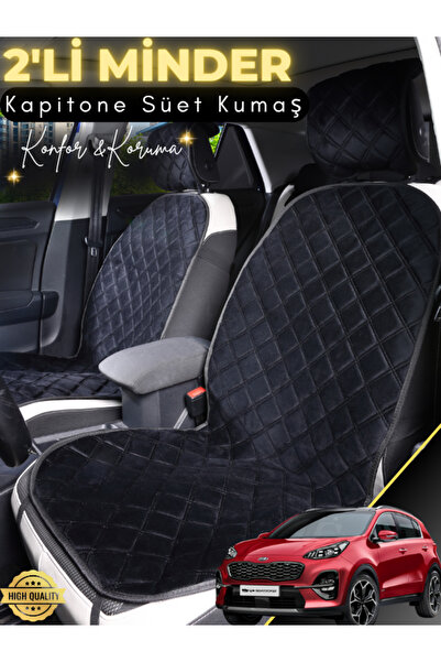 stiloto وسادة مقعد سيارة من جلد الغزال مكونة من قطعتين متوافقة مع كيا سبورتاج...