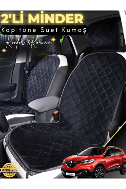 stiloto وسادة مقعد سيارة من جلد الغزال مكونة من قطعتين متوافقة مع رينو كادجار...