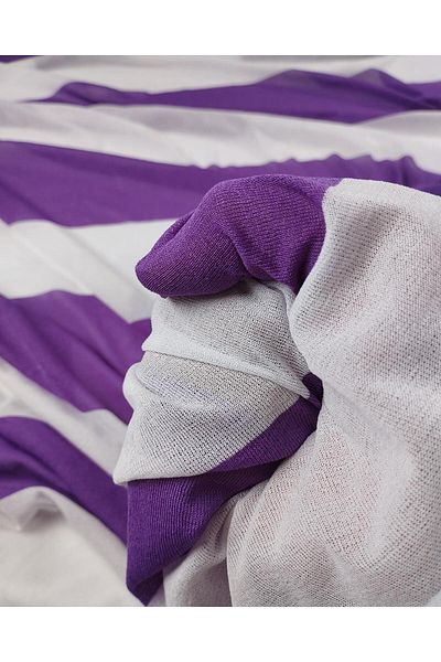 Kumaş Parça Purple White Striped Jersey Width: 110
