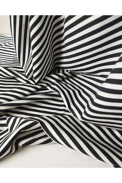 Kumaş Parça Black and White Interlock Combed Cotton (Width 160 cm X Length 160 cm)